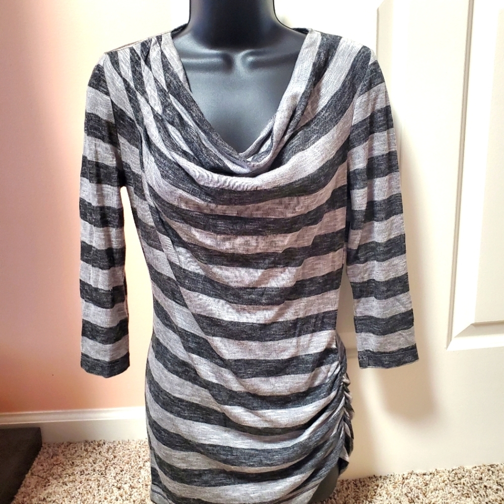 Max Studio Striped Cowl Neck Top